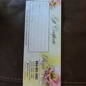 Nail Salon Gift Certificate $100 Value